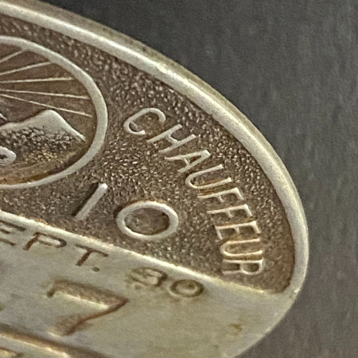 1937 Ohio Registered / Licensed Driver Chauffeur Metal Pin Back Badge #108197