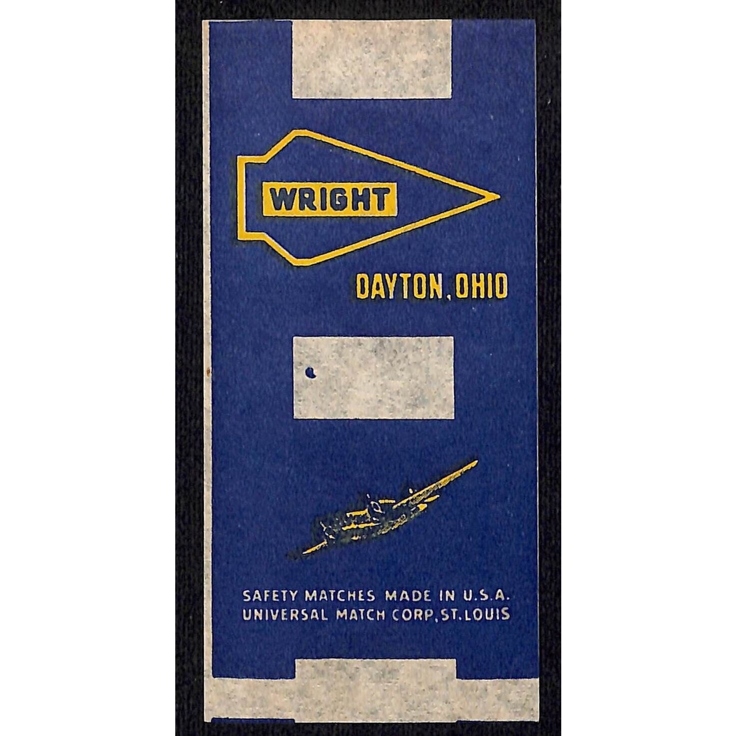 Wright Field Dayton, OH WWII Matchbox Label Scarce NOS Arrowhead Logo