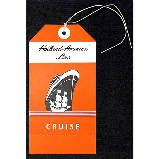 Holland America Line Pier 40 NYC NOS c1975 Red Stateroom Cruise Ship Luggage Tag