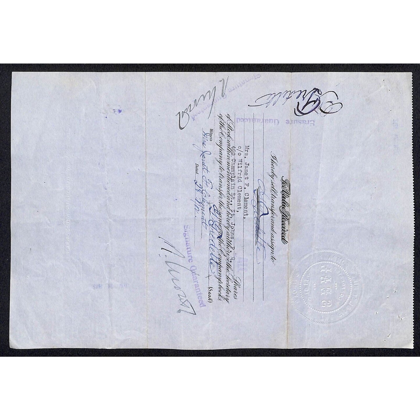 Findley Mines Co. 1912 Cripple Creek Stock Certificate w/ L.G. Carlton Sig. #400