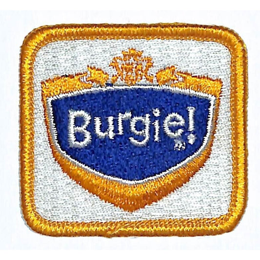 Burgie! Beer Patch Vintage Embroidered Small 2" x 2 1/4" VGC NOS c1975-85