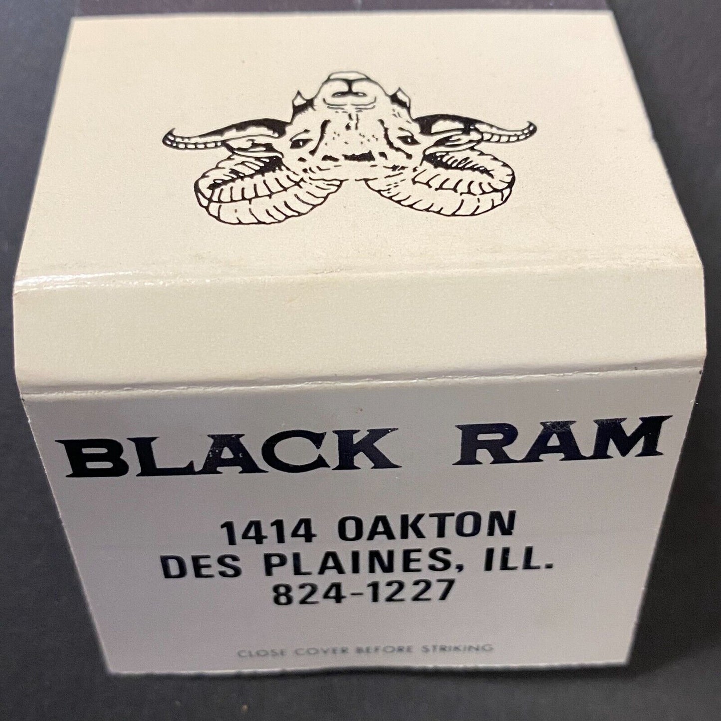 Black Ram Restaurant Des Plaines, IL Full Matchbook c1974-80's