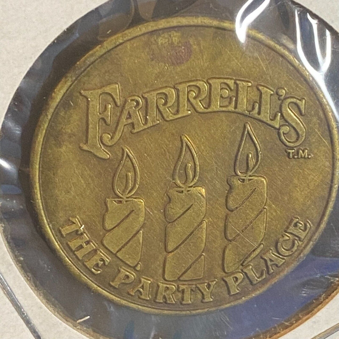 Farrell's "The Party Place" SF, CA Video Game Token Brass c1980's 25mm Candles