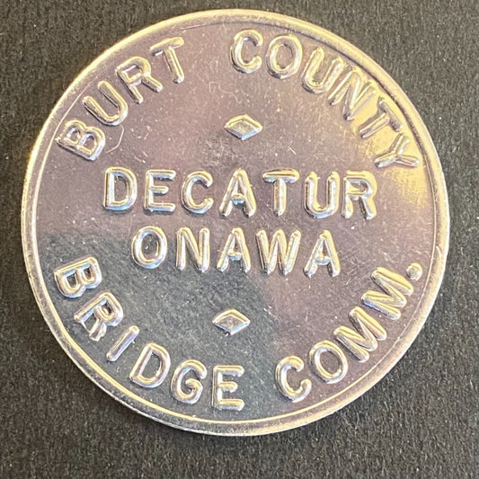 Burt County Decatur Onawa Bridge Comm. G/F 50c Token Alum. 29mm VGC