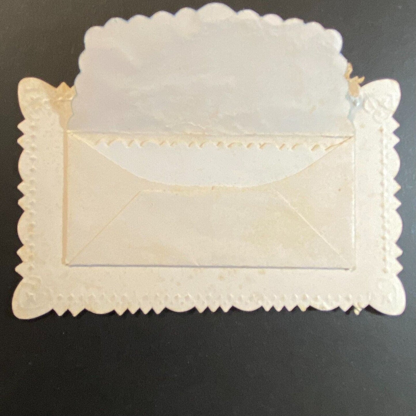 Eva F. Richard" Victorian Die Cut Envelope Name Card Greeting "All Happiness"