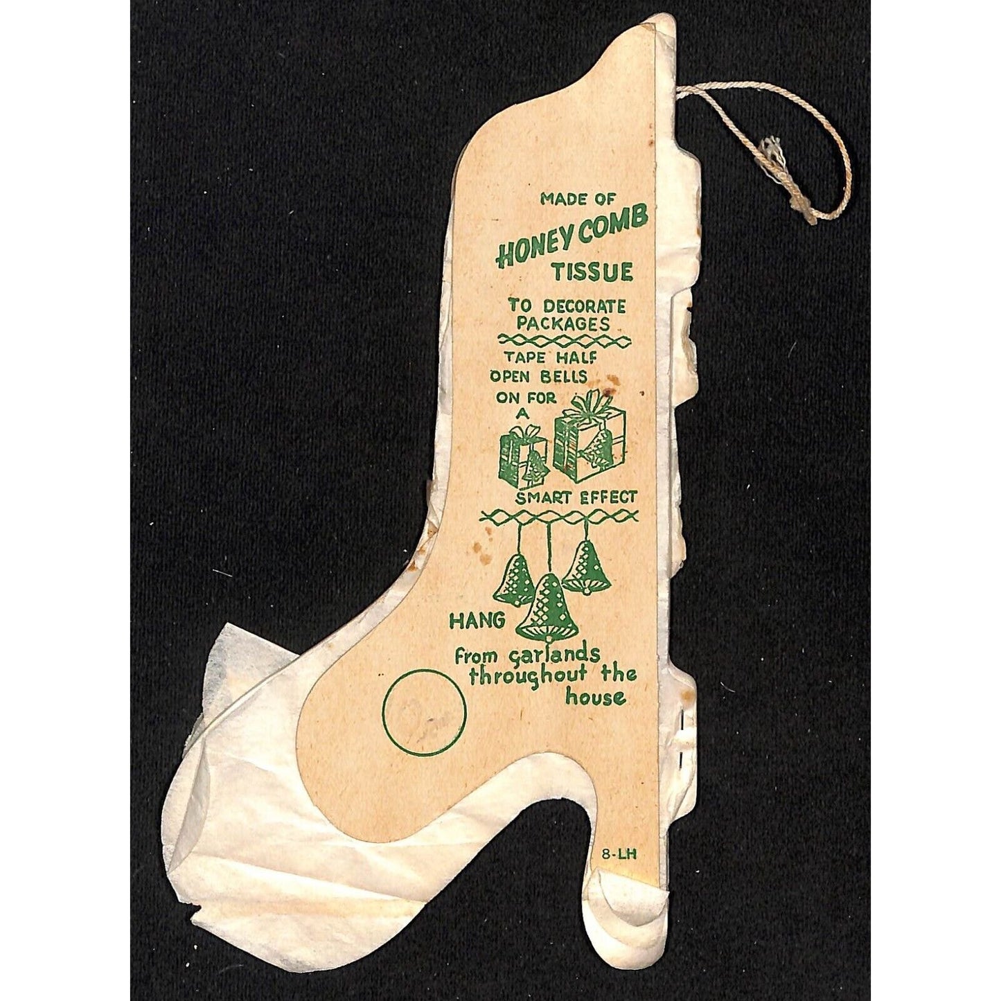 Vintage Honeycomb Tissue Paper Bell 7" Doubl-Glo