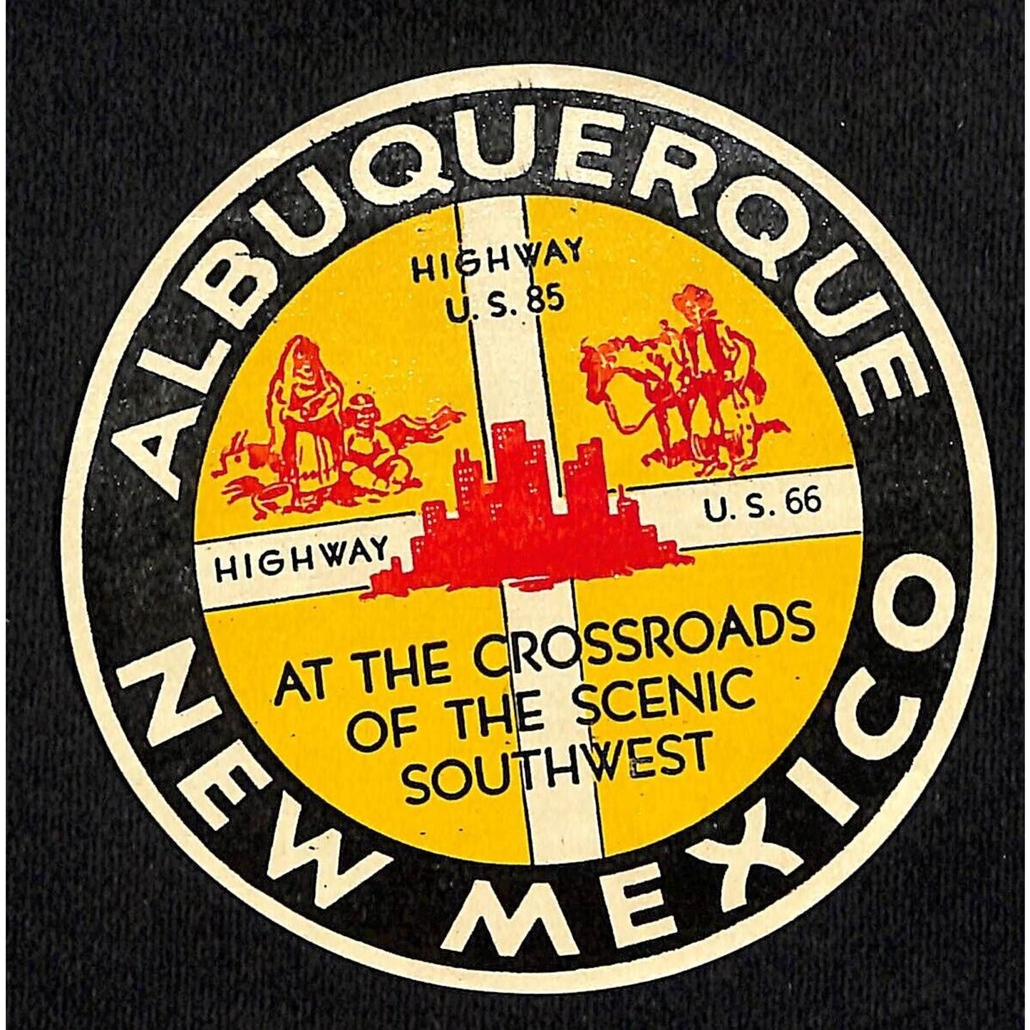 U.S. Highway 66 & 85 Crossroads Albuquerque Advertising Circular c1930's-40's