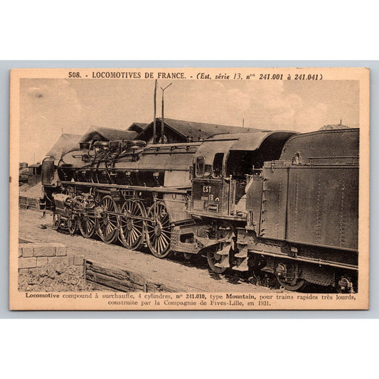French Railroad RPPC* Postcard Locomotive Mountain 241.010 c1900 A. Gauthier
