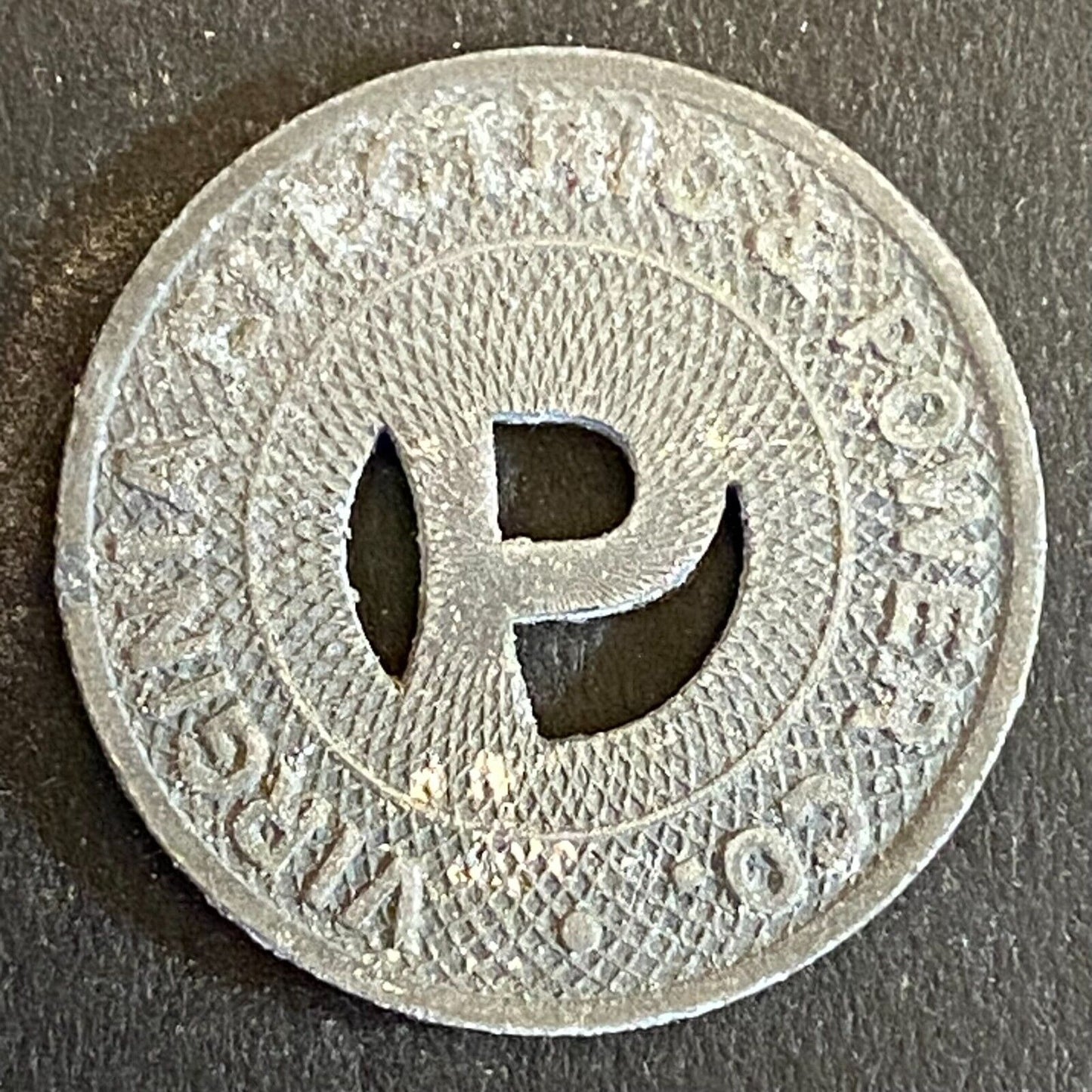 Virginia Electric & Power Co. Portsmouth One Fare Zinc Transit Token 23mm