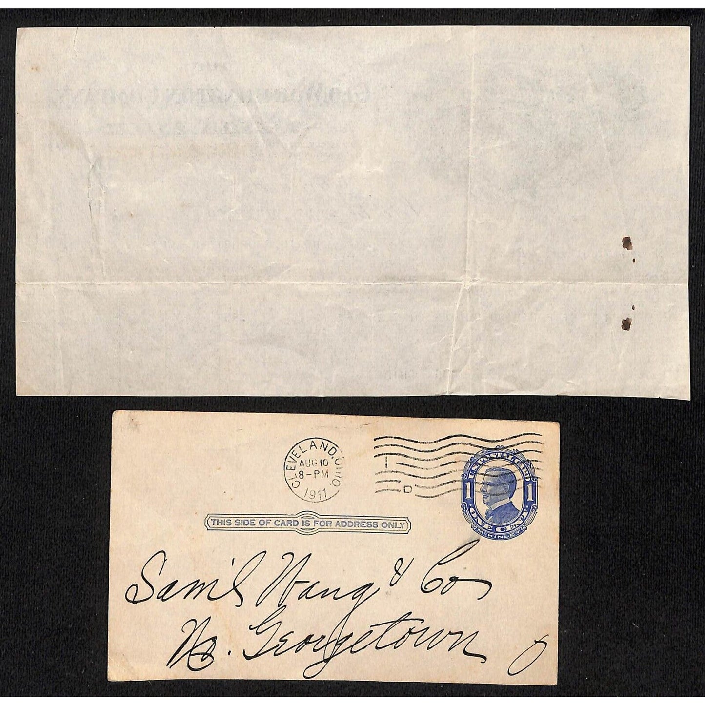 Geo Worthington Co. 1914 Billhead 1911 Post Card Samuel Wang* N Georgetown