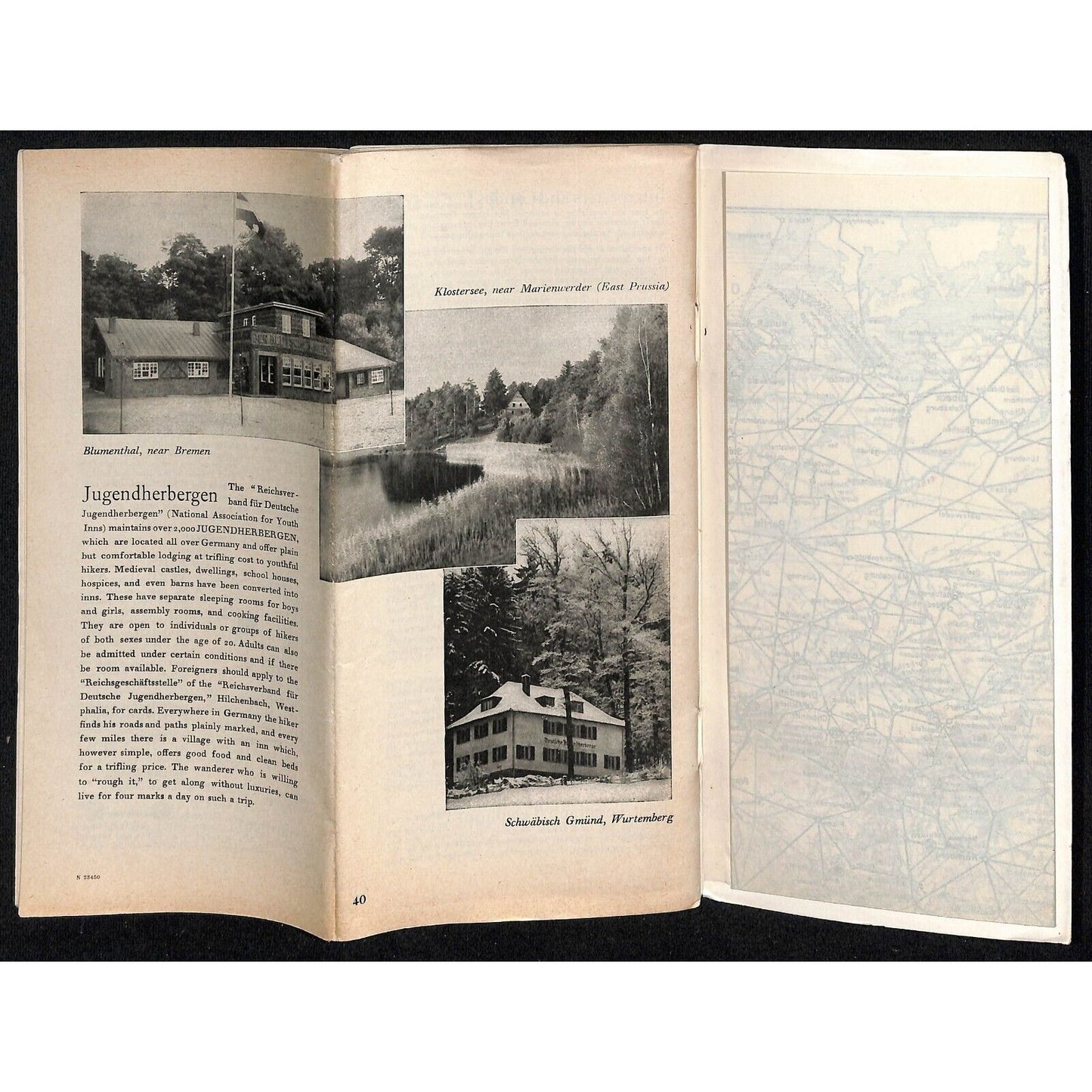 1934 "Travel in Germany" Pictorial Travel Brochure w/ 10 3/4" x 14 FO Map 40pp
