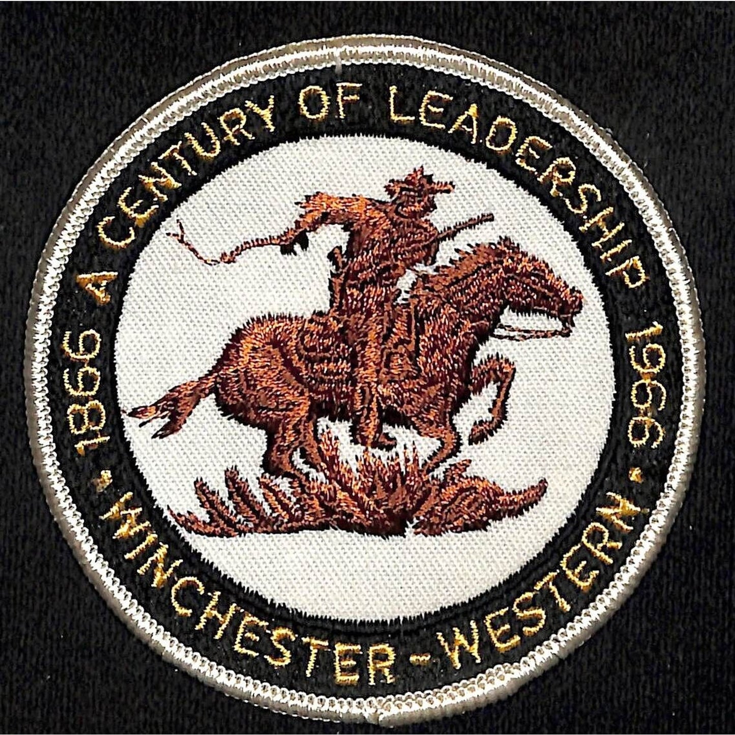 Winchester 1868-1966 3 1/2" Vintage Emb. Patch Horse and Rider c1970's-80s VGC