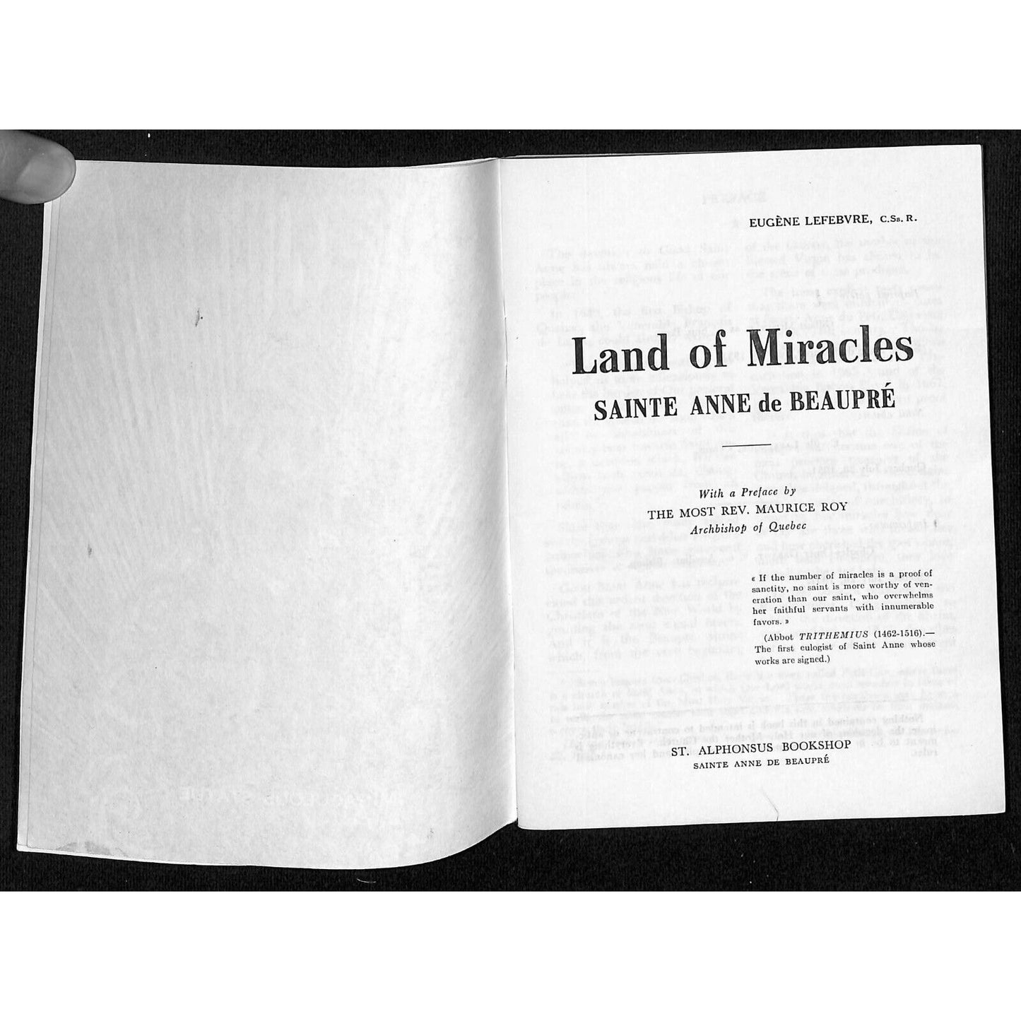 Eugene Lefebvre Sainte Anne de Beaupre "Land of Miracles" Booklet 96+pp c1951