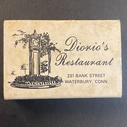 Diorio's Restaurant Waterbury, CT Vintage Matchbox Scarce VGC