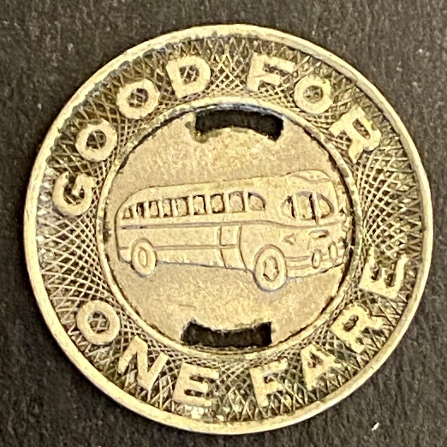 Lexington Transit Corp. G/F One Fare Bus Transit Token 16mm