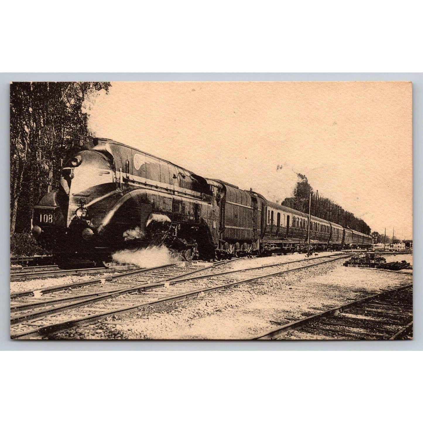 French Railroad RPPC* Postcard Machine Pacific 3.1280 c1900 H.M.P.