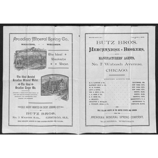 Butz Bros. Chicago Whlse. Fruits Nuts Cheeses 1887 Weekly Price Sheet Scarce