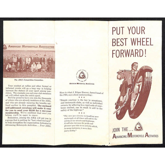 A.M.A. Membership Folded Single Pamphlet Sheet c1960's ? VGC