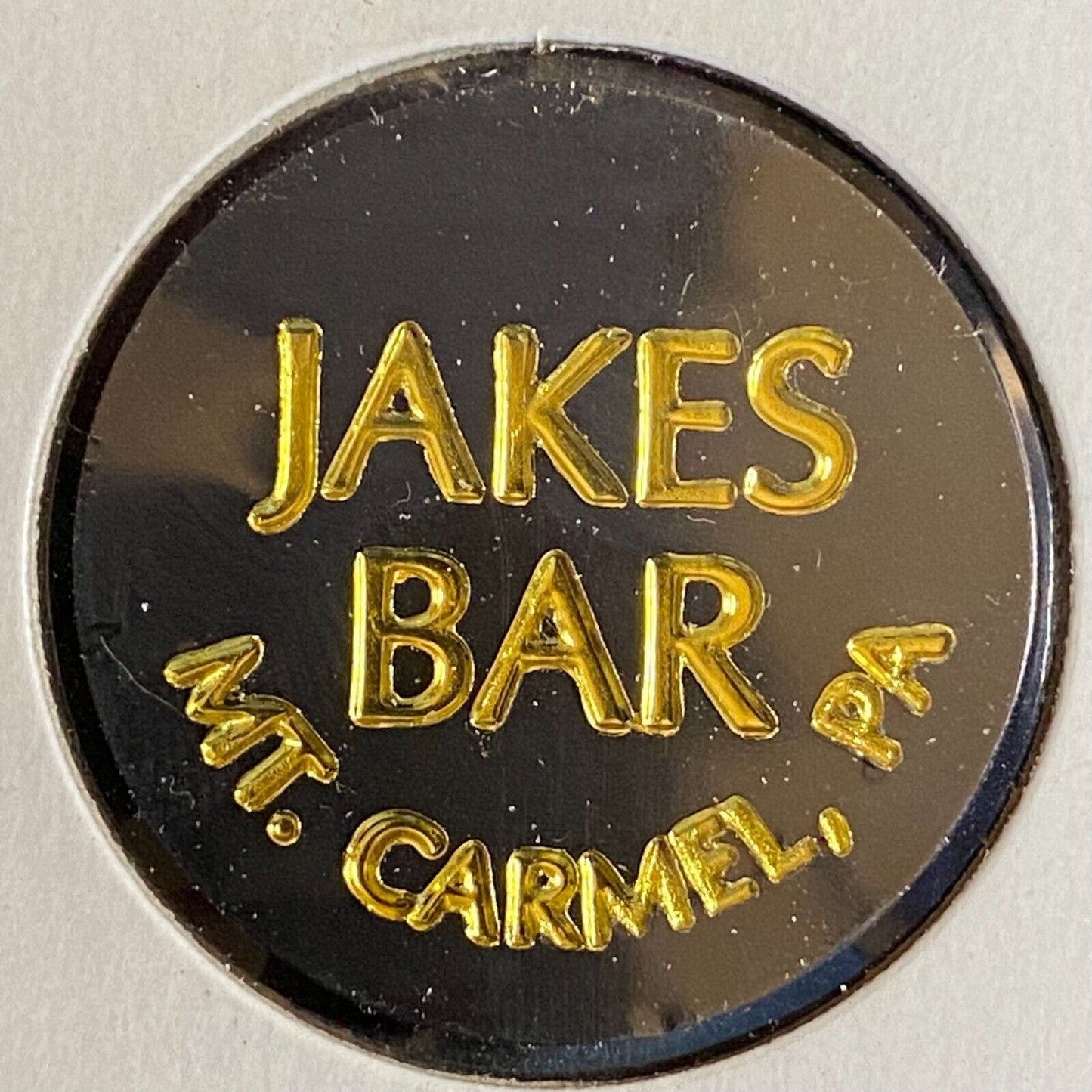 Mt. Carmel, PA Jakes Bar c1980's-90's Plastic Token G/F One Bottle Beer