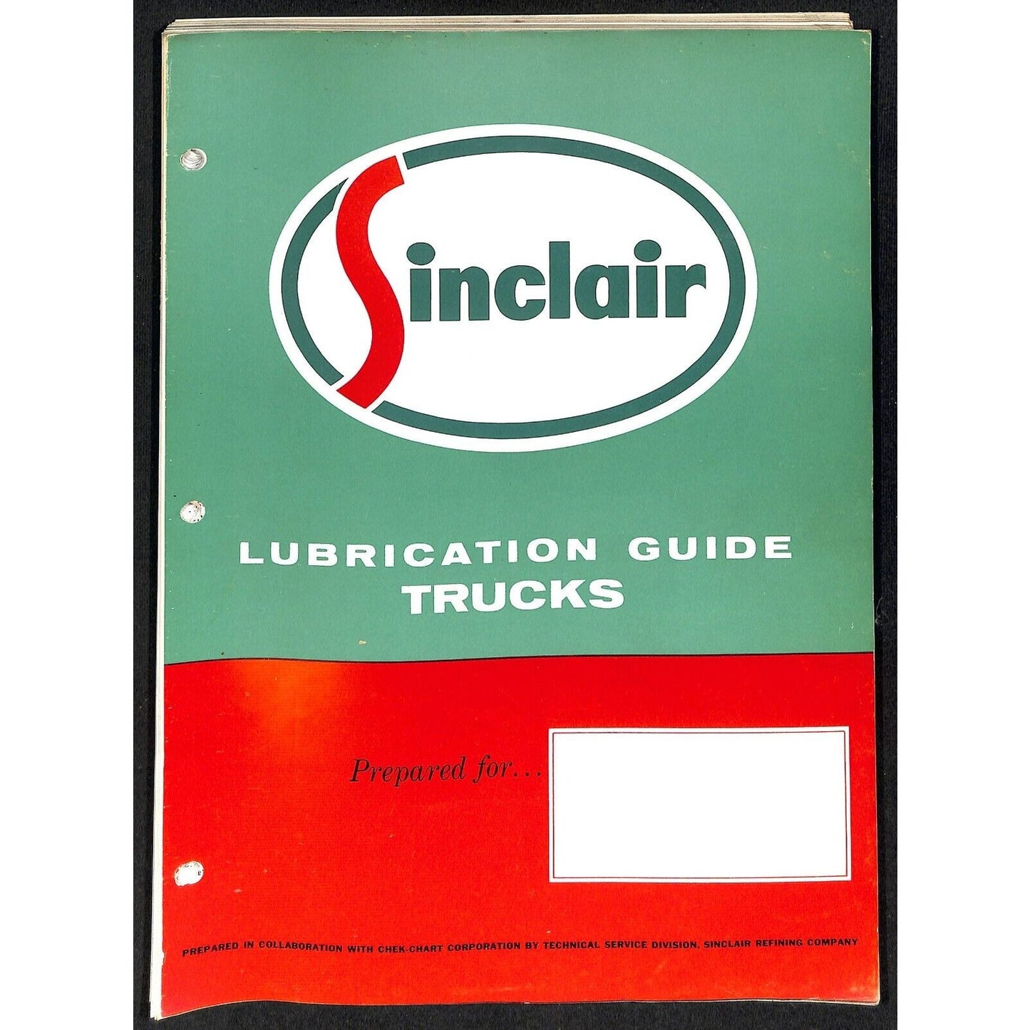 Sinclair Refining "Lubricating Guide Trucks" 1957 Unbound 190+pp VGC