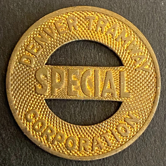 Denver Tramway Corp "Special" Transit Token c1948 Bronze 22.6mm