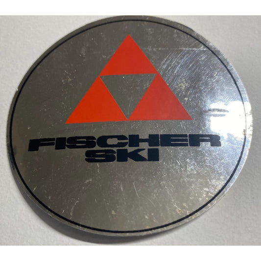 Fischer Ski Original Sticker Red, Black & Mylar c1976-80's 2 5/8" dia. Scarce