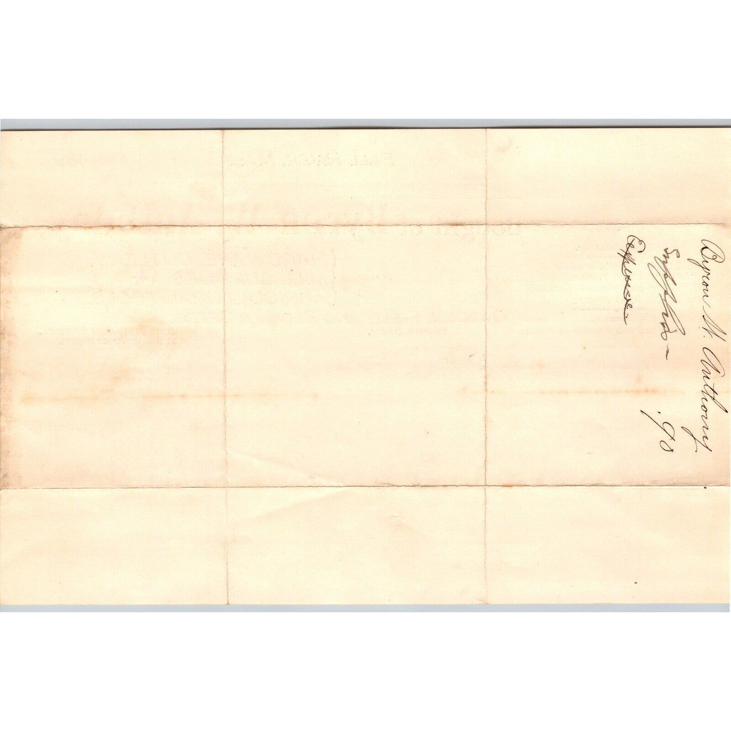 Byron W. Anthony Hardware Cutlery Mill Supplies Fall River, MA 1898 Billhead VGC