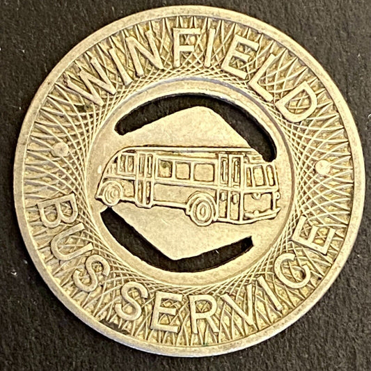 Winfield Bus Service (Kansas) G/F One Fare Transit Token 23mm VGC