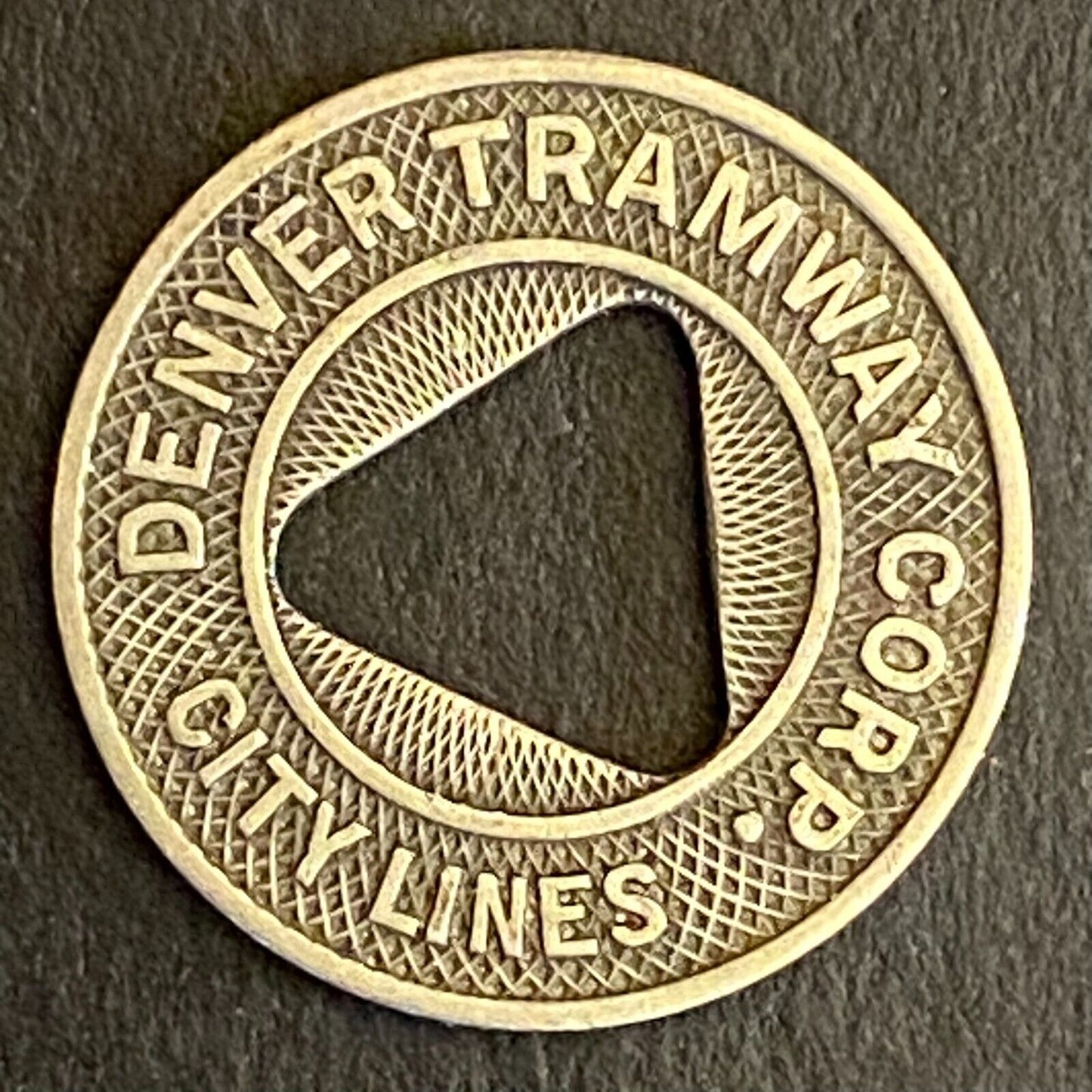 Denver Tramway Corp City Lines G/F One City Fare Transit Token 16mm (#9)