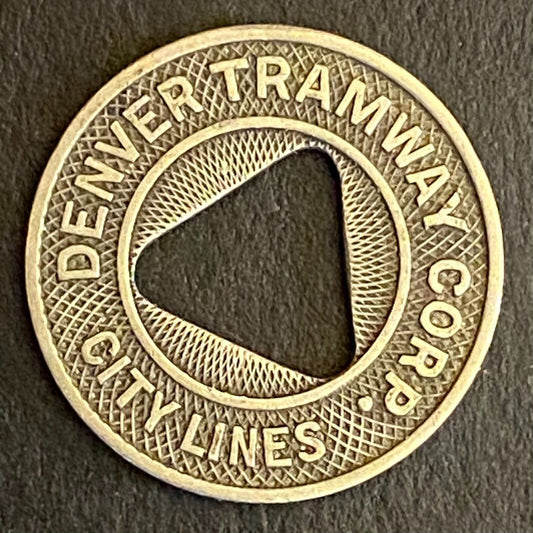 Denver Tramway Corp City Lines G/F One City Fare Transit Token 16mm (#9)
