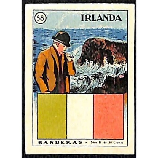 Ireland Country Banderas / Flag Matchbox Label Series Vintage #58