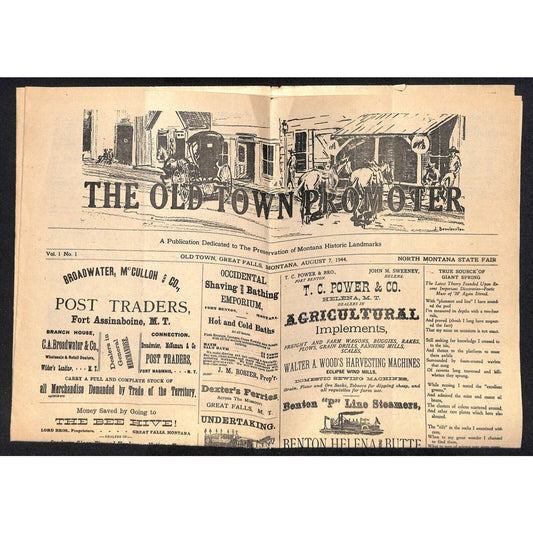 North Montana State Fair - The Old Town Promoter 1944 Newspaper Sheet Landmarks