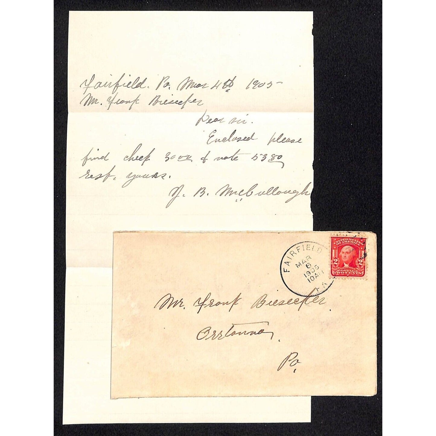 8 1902-03 Mostly "Biesecker / Orrtanna PA" ALS / Correspondence / Letters Covers