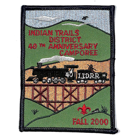 Boy Scouts BSA 2000 Indian Trails Fall Camporee 40th Anniversary Patch Scarce