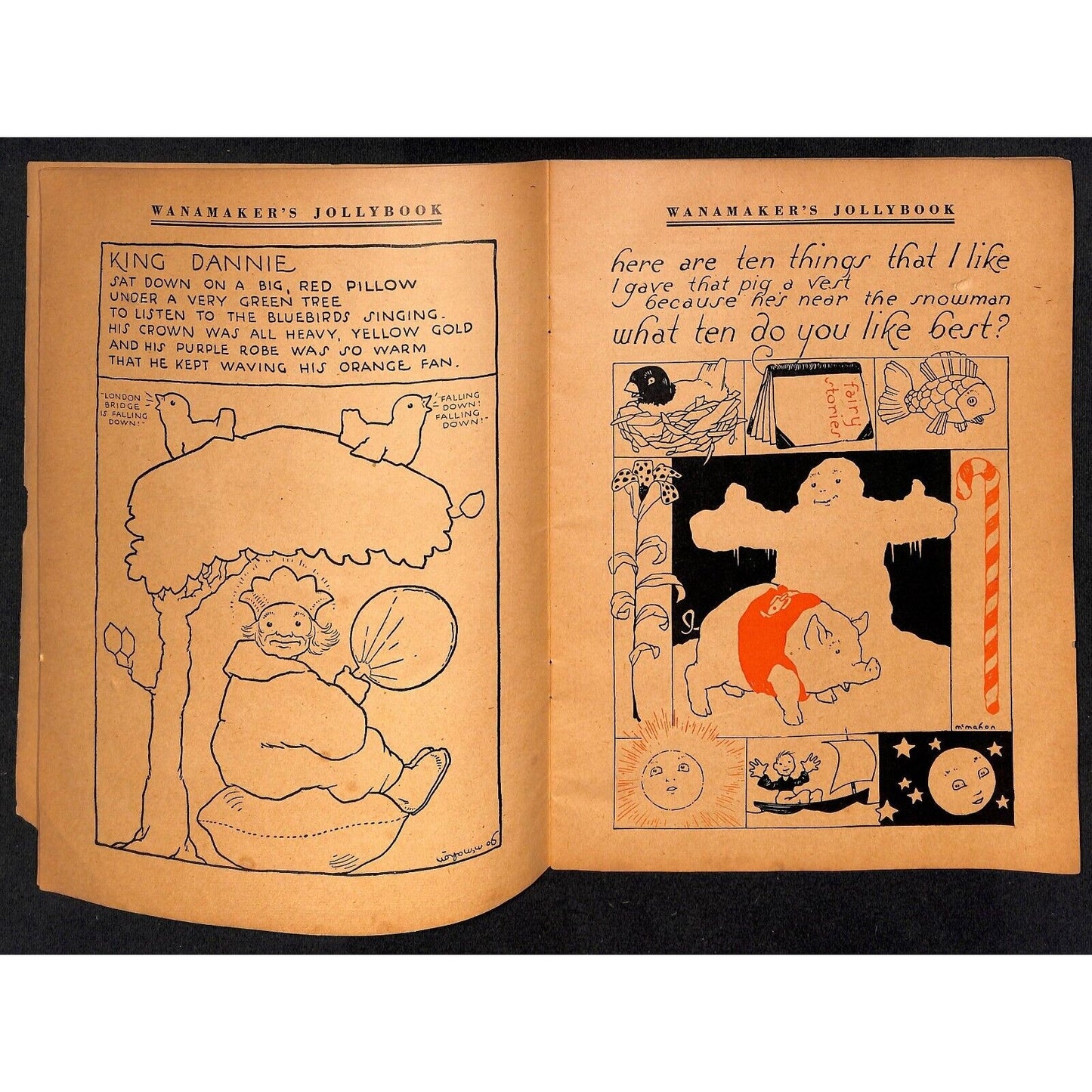 1931 Wanamaker's "Jollybook for Boys and Girls" Stories Cutouts 32pp Scarce