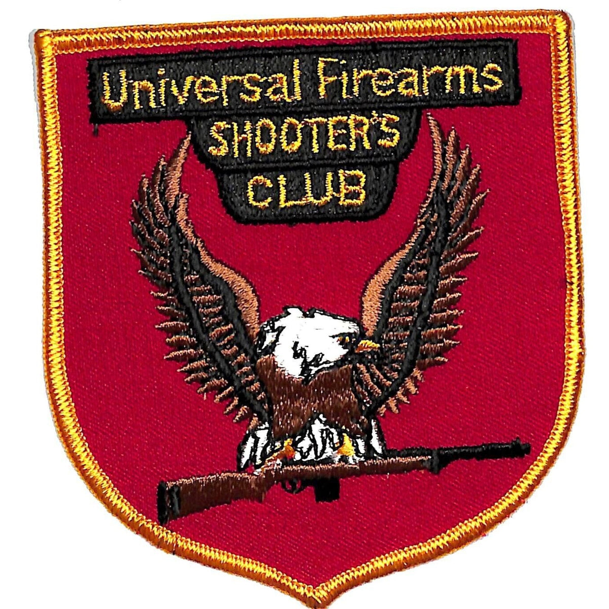 Universal Firearms Shooter's Club Vintage Emb. Patch 4.25" c1980s Eagle w/ Rifle