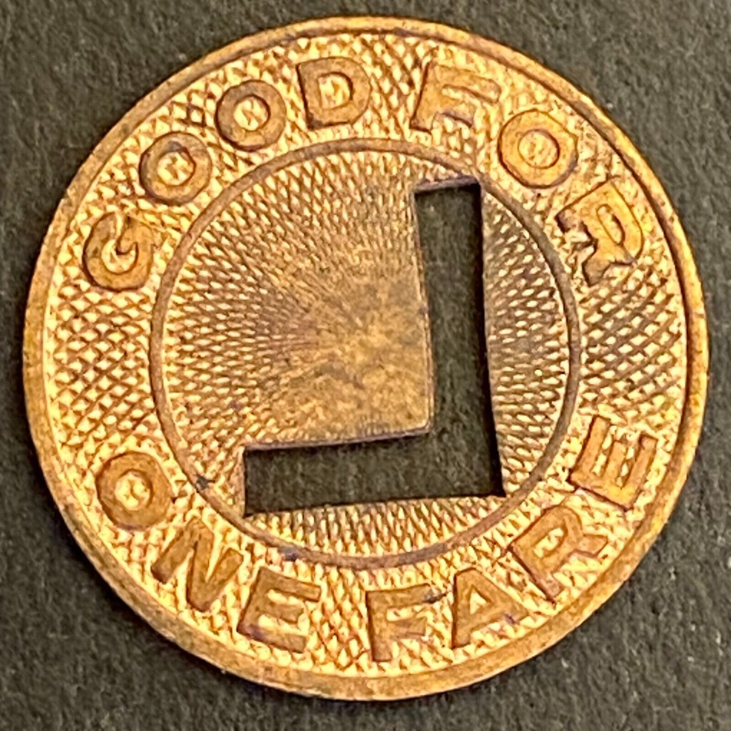 Lima City Lines (Ohio) G/F One Fare Transit Token 16mm c1946 (#6)