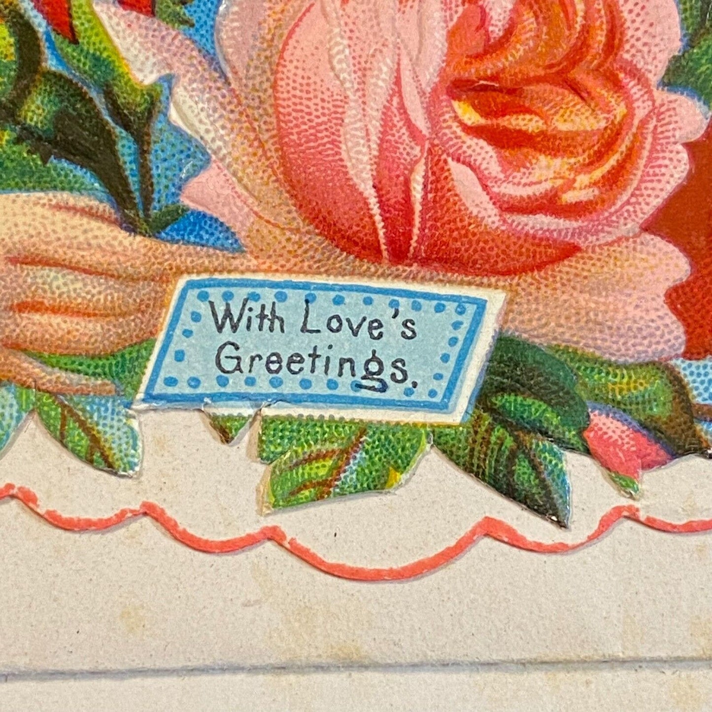 "Mrs. Henry Oneill" Victorian Die Cut Envelope Name Card Greeting Roses Hand