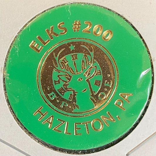 Hazelton, PA Elks #200 c1970's-80's Plastic "Good for Bottle Beer" GRN Token