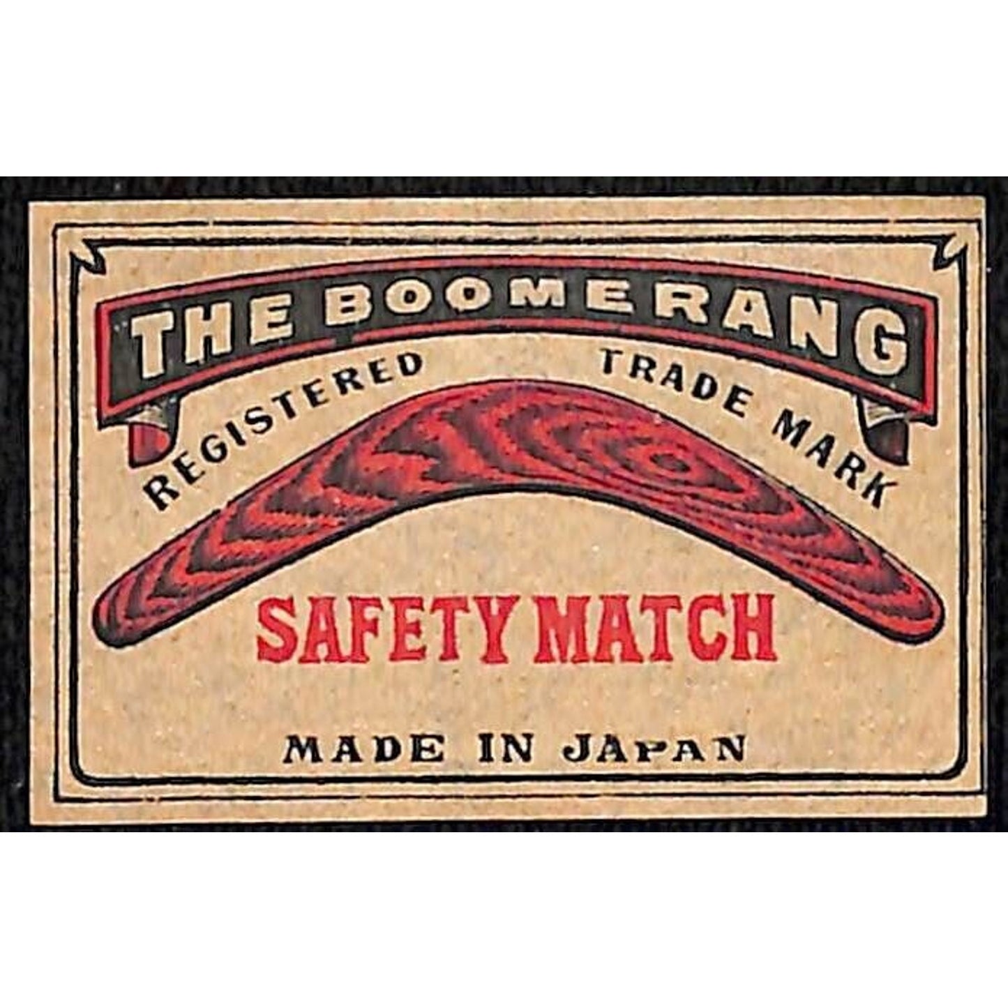 Boomerang Made in Japan c1900-1920's Matchbox Label VGC