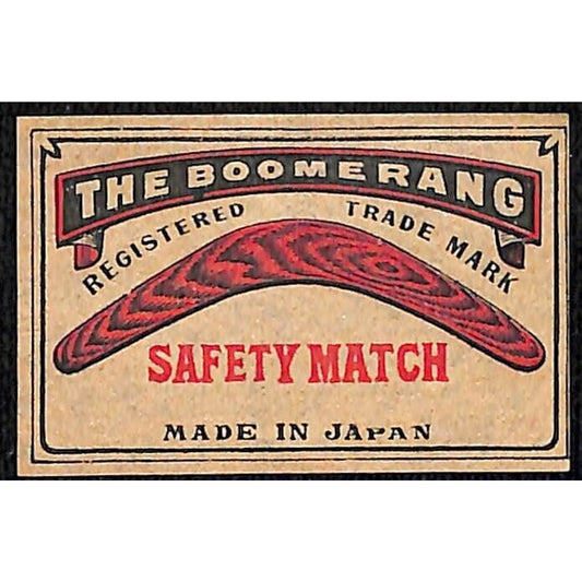 Boomerang Made in Japan c1900-1920's Matchbox Label VGC