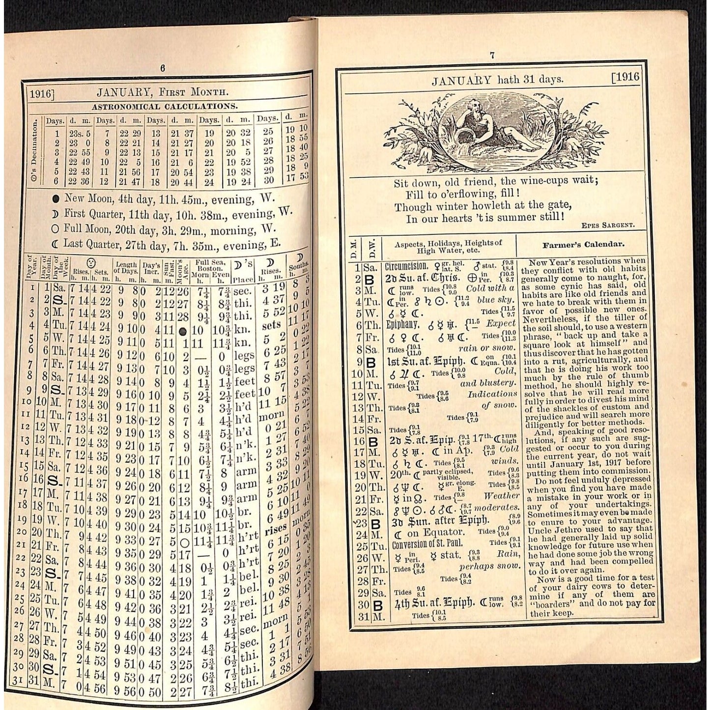 1916 Old Farmer's Almanac 48pp A.S. Peterson, Rockland, MA / Arm & Hammer Ad