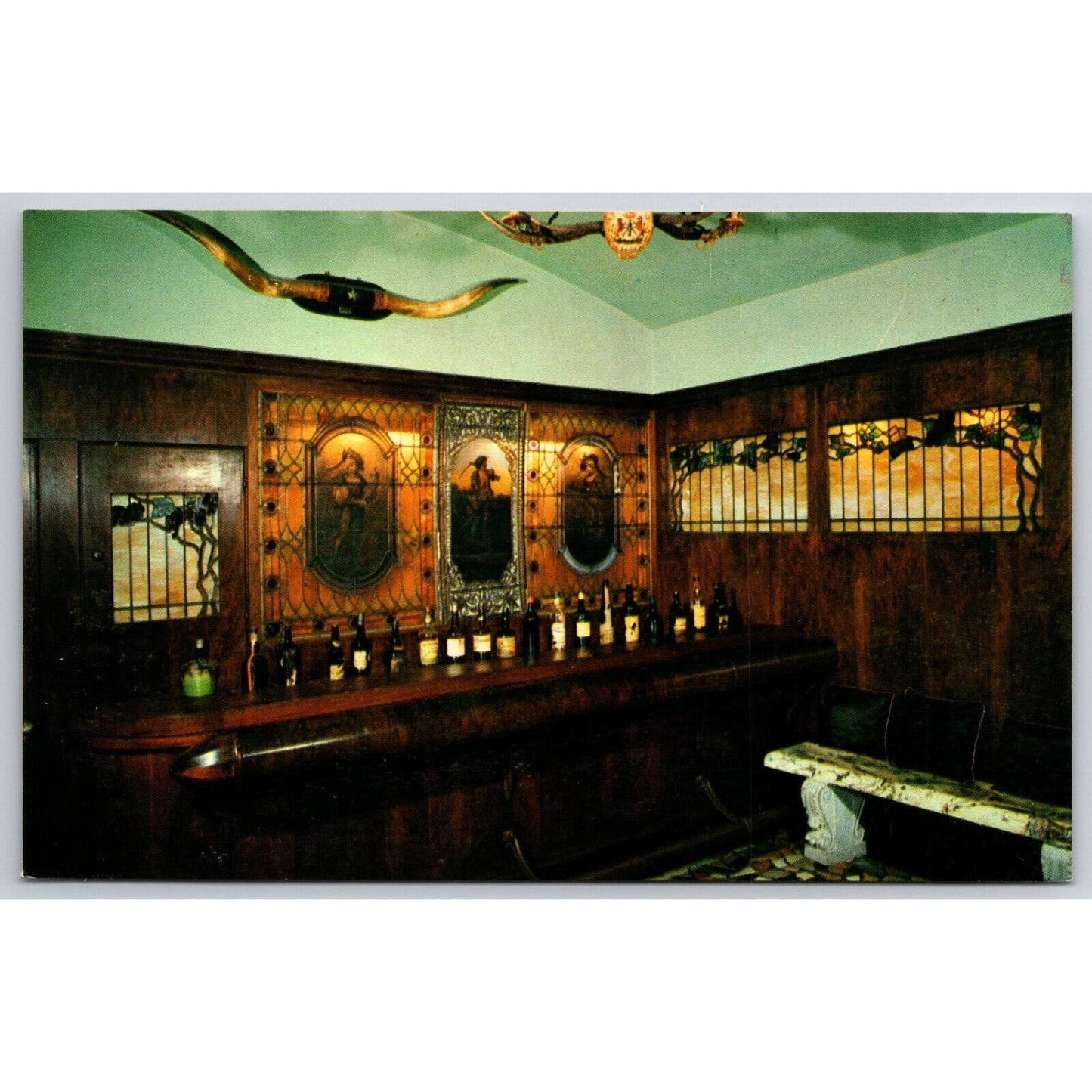 John Ringling Residence Bar Sarasota Postcard VGC NP c1960's
