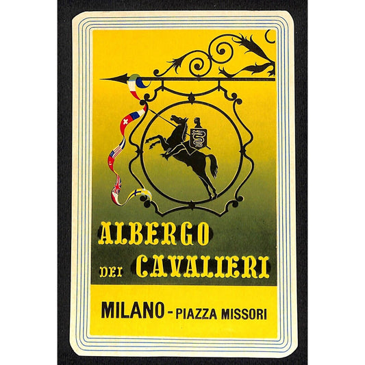 Hotel Dei Cavalieri Milano - Piazza Missori c1950's-60's Luggage Label VGC