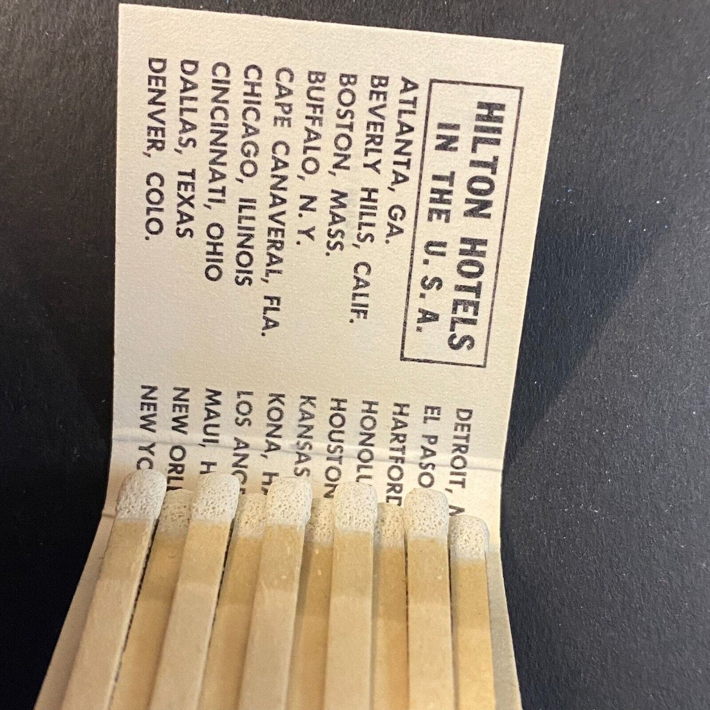 Hilton Immediate Reservation Service c1974-79 Full Matchbook VGC