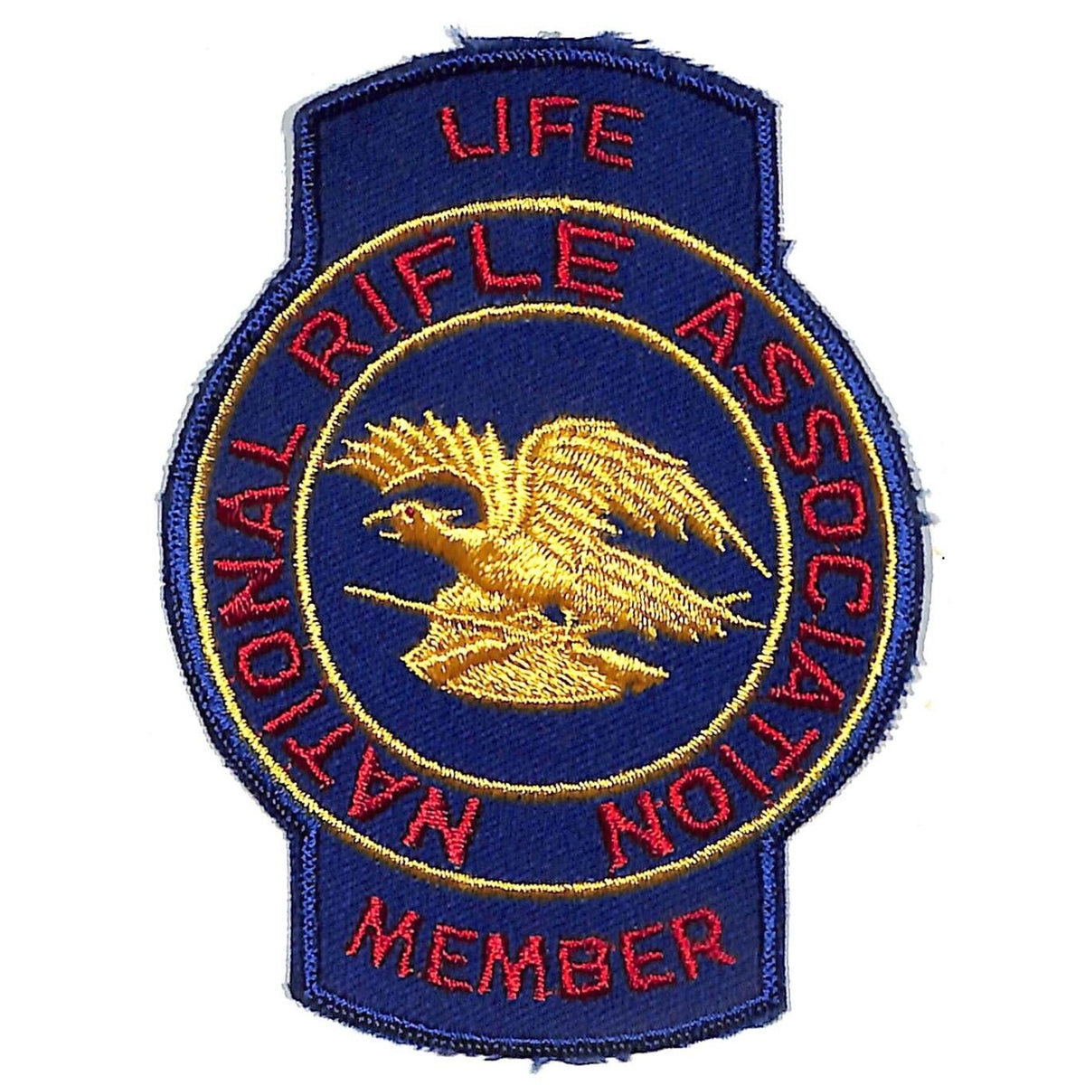 NRA Life Member Embroidered Patch c1970's-80's 3" x 4" NOS VGC
