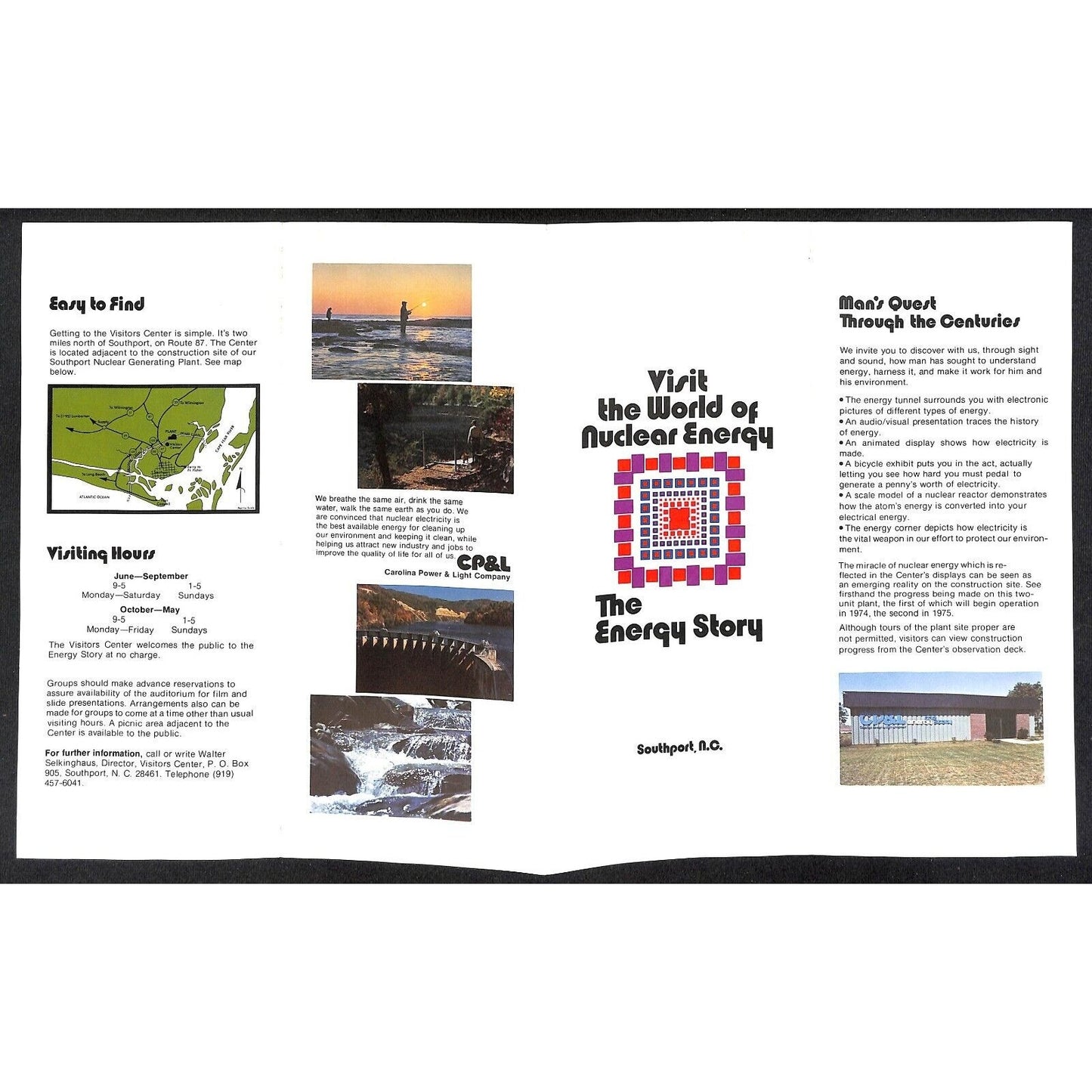 "Visit the World of Nuclear Energy" Southport, NC c1972-73 Travel Brochure VGC
