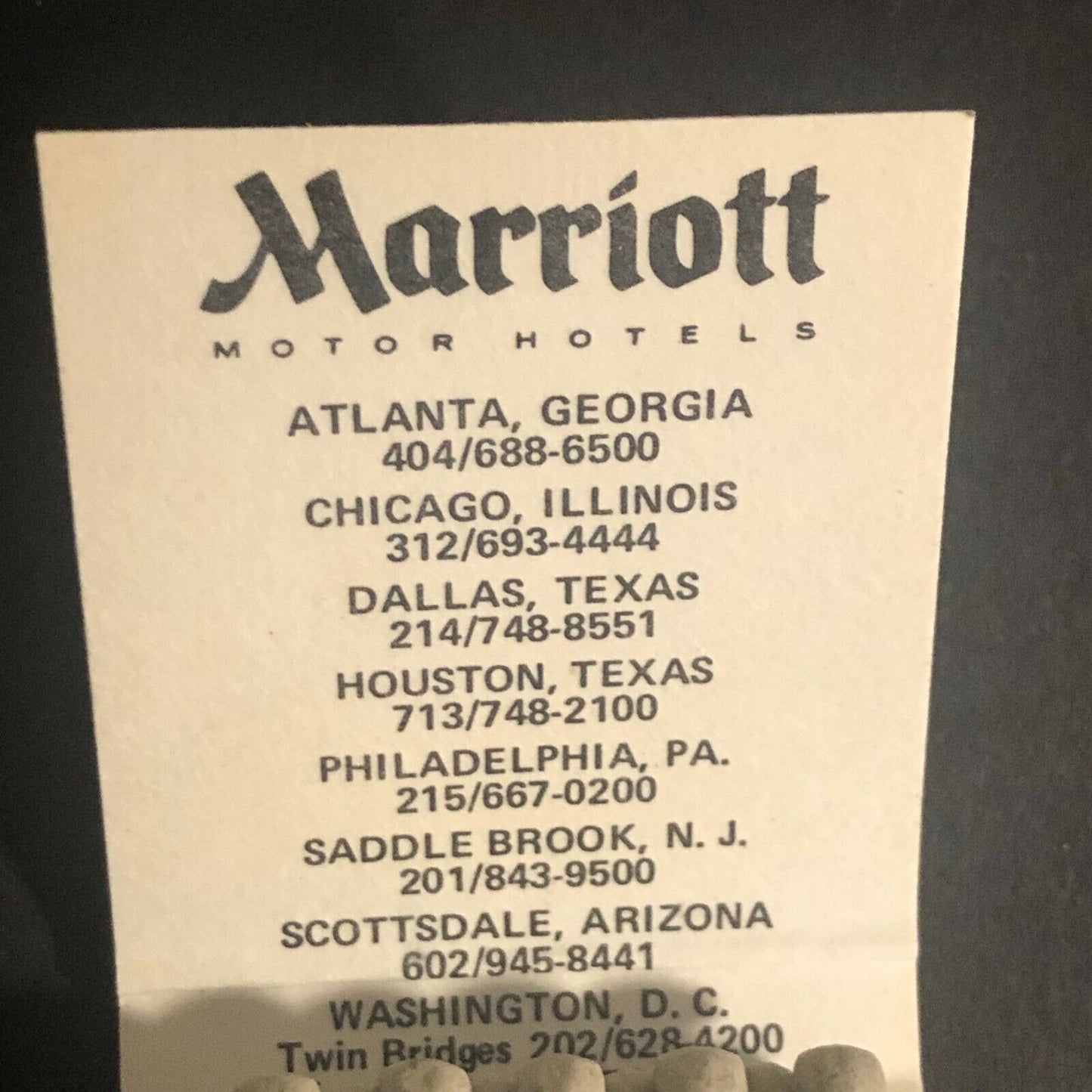 "Marriot Motor Hotels" Stirrup Cup c1970's-80's Full Matchbook