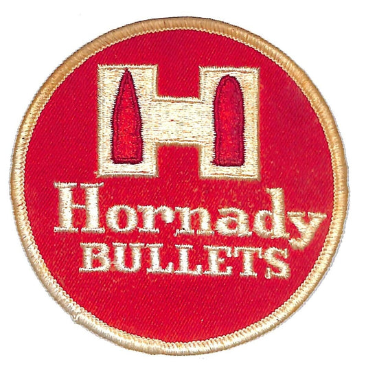 Hornady Bullets Vintage Emb. 3 1/2" Patch Gold Border c1970's-80s NOS VGC Scarce