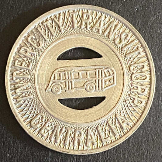 Intercity Transit Corp Centralia G/F One Fare Bus Transit Token 23mm VGC